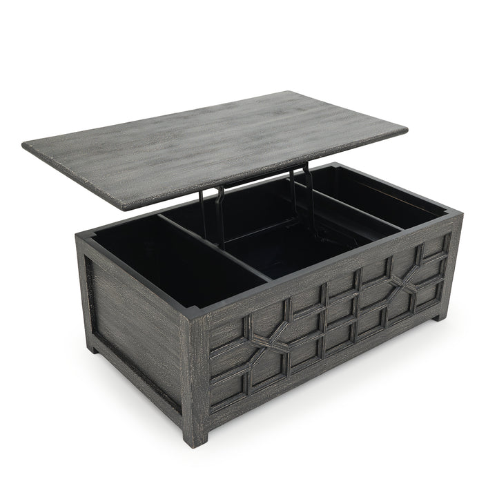 Indira Coffee Table with Storage Dark Grey