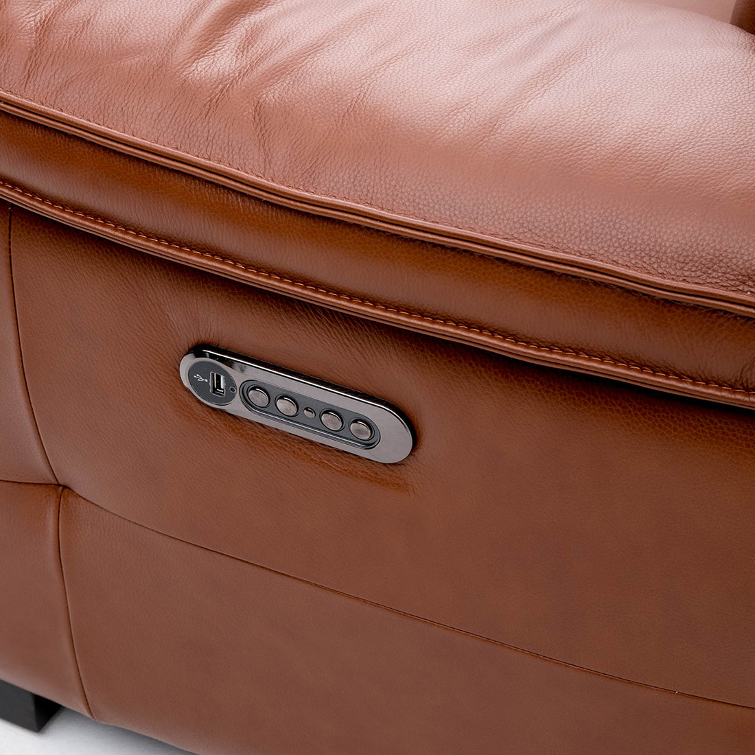 Nova Leather Reclining Loveseat Cognac