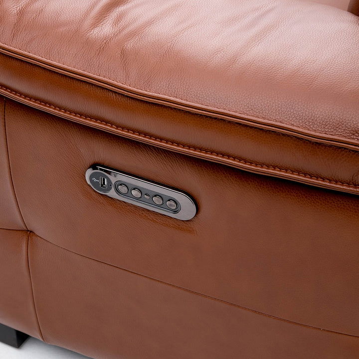 Nova Leather Reclining Loveseat Cognac
