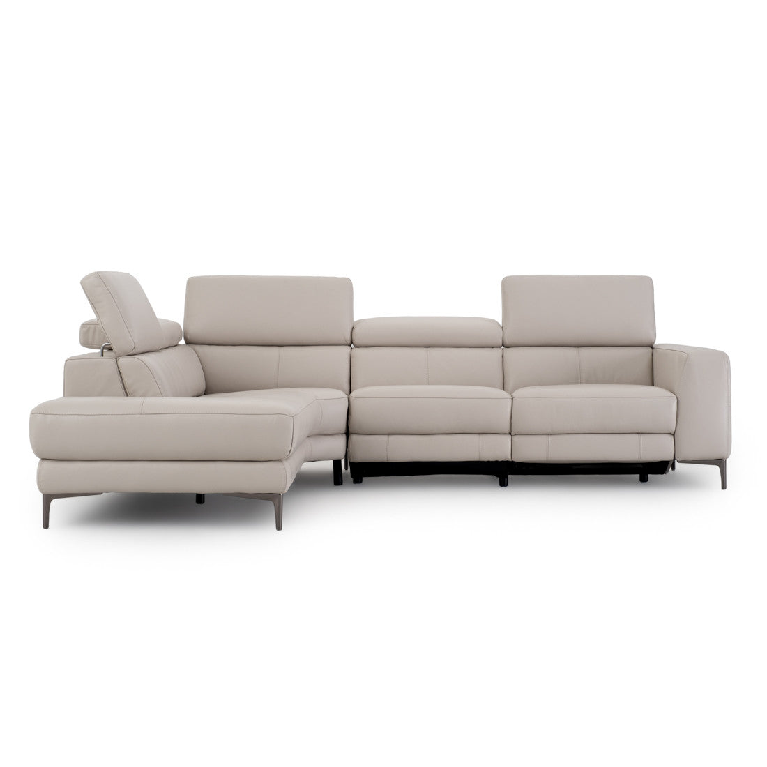 Emilia Reclining Sectional Sofa Light Grey