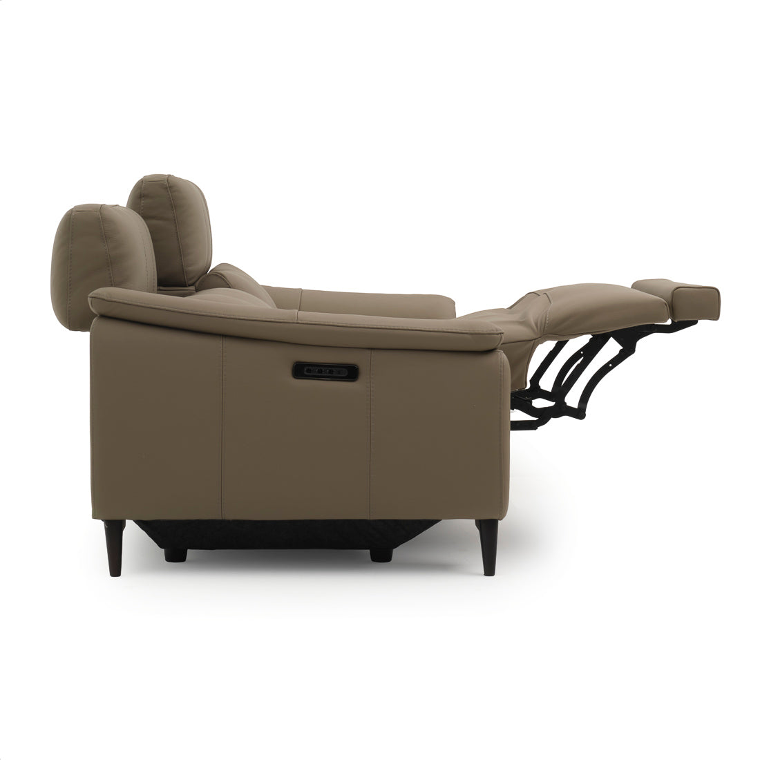 Nicola Leather Reclining Sofa Taupe