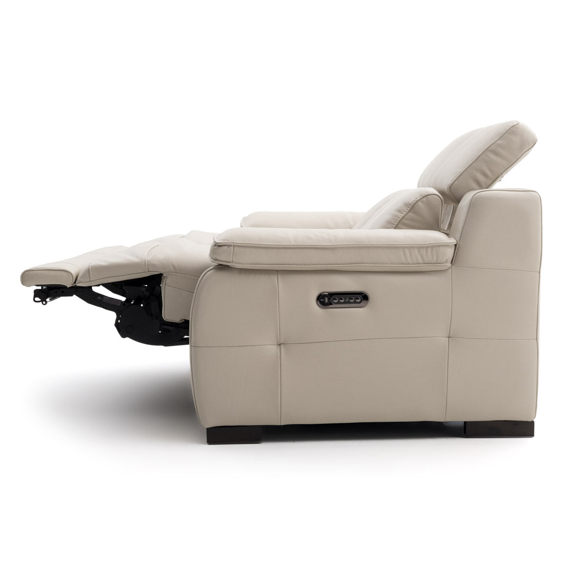 Nova Leather Reclining Loveseat Beige