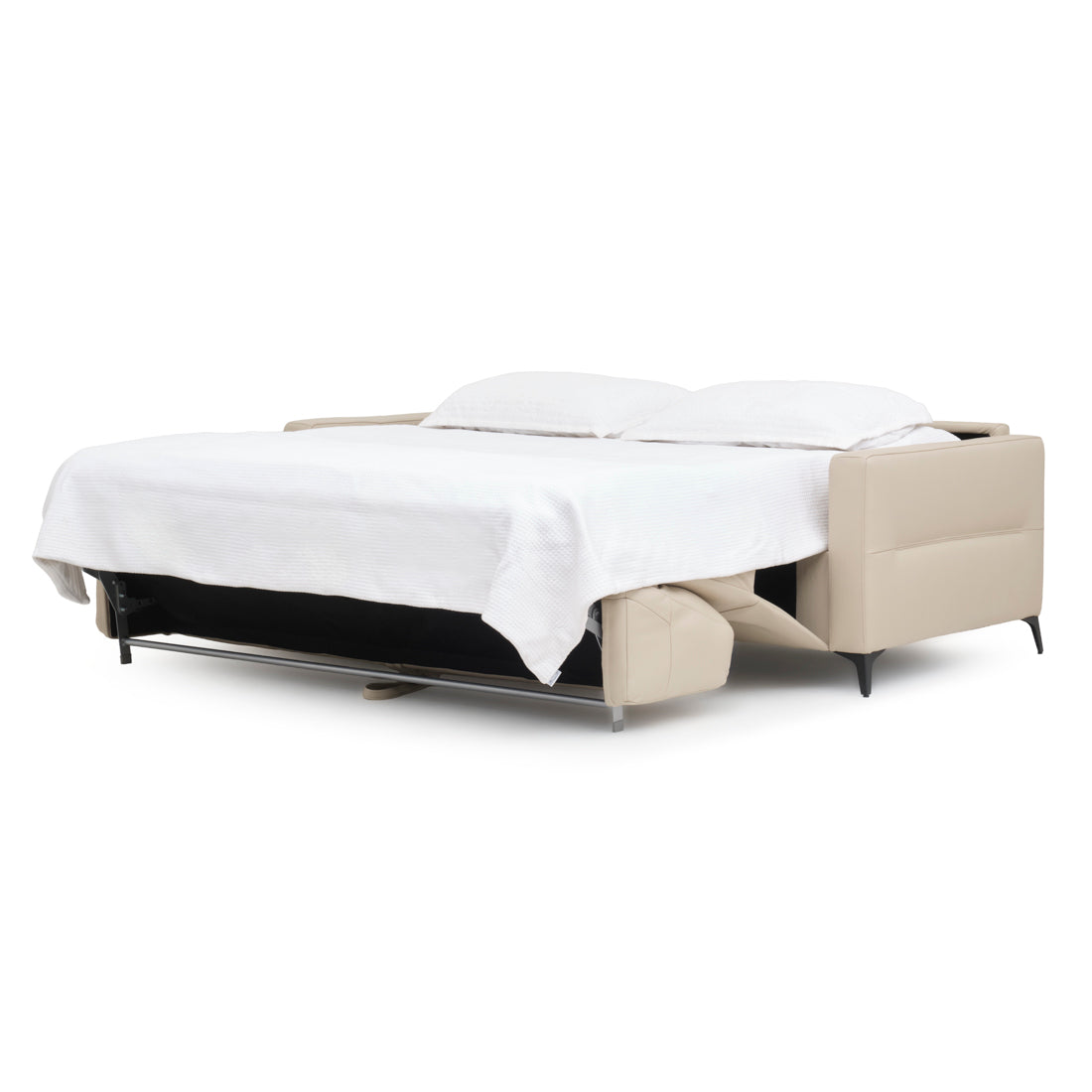 Elati Leather Queen Sofa-Bed Beige