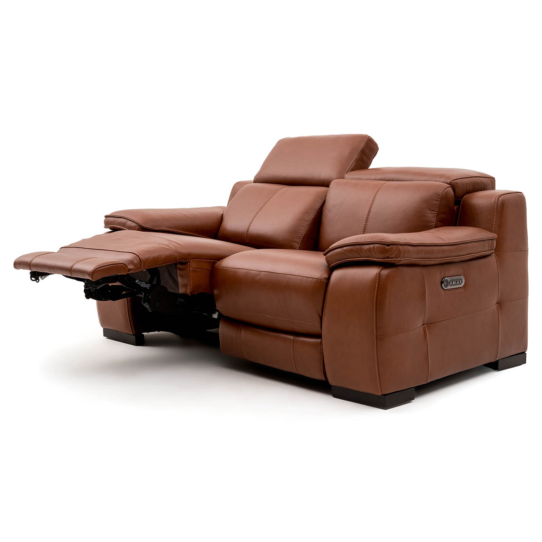 Nova Leather Reclining Loveseat Cognac
