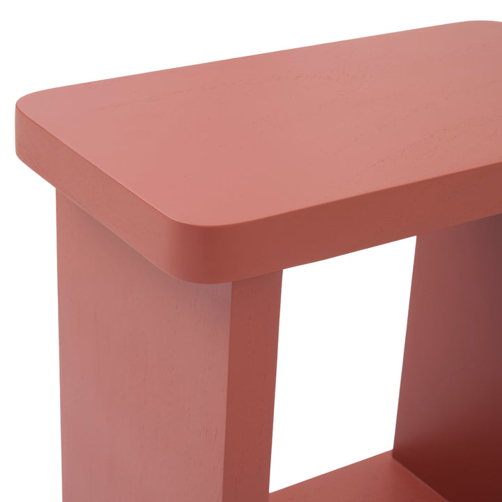 Siya Wood Accent Table Red
