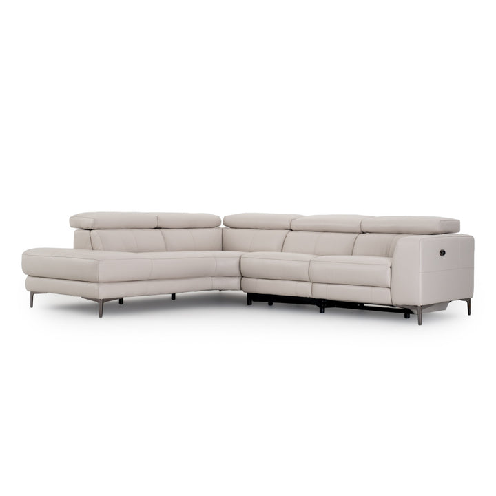 Emilia Reclining Sectional Sofa Light Grey