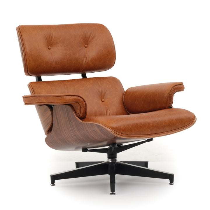 Norena Accent Chair with Ottoman Cognac