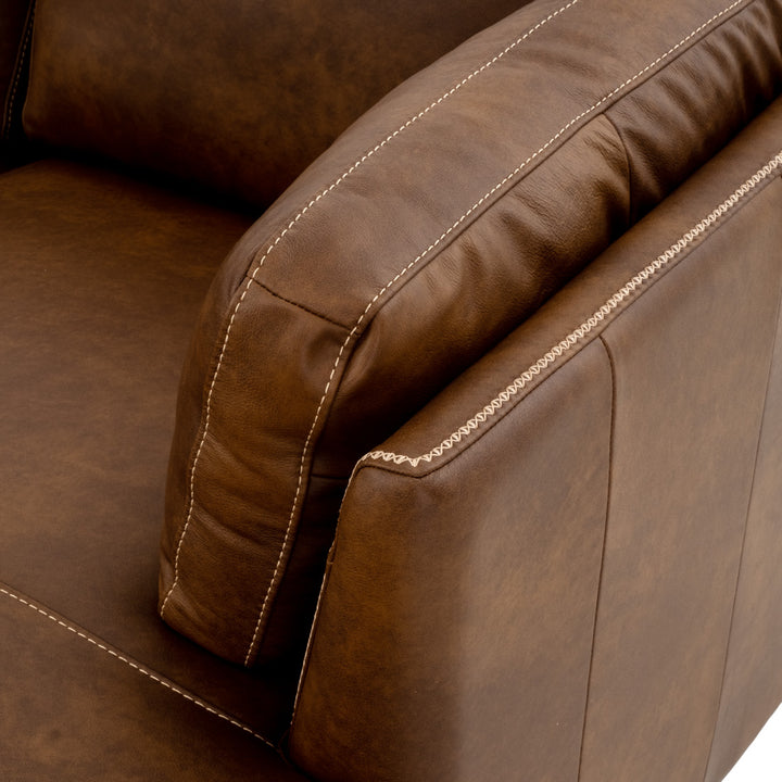 Neal Leather Sectional Sofa Cognac