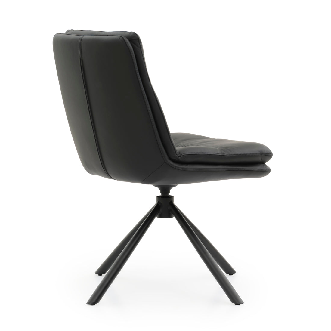 Everlee Leather Chair Black