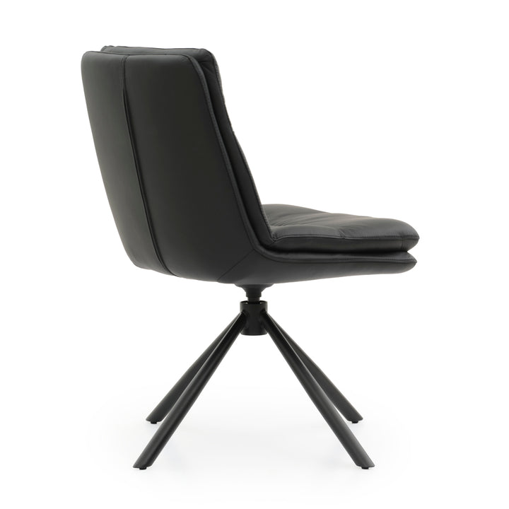 Everlee Leather Chair Black