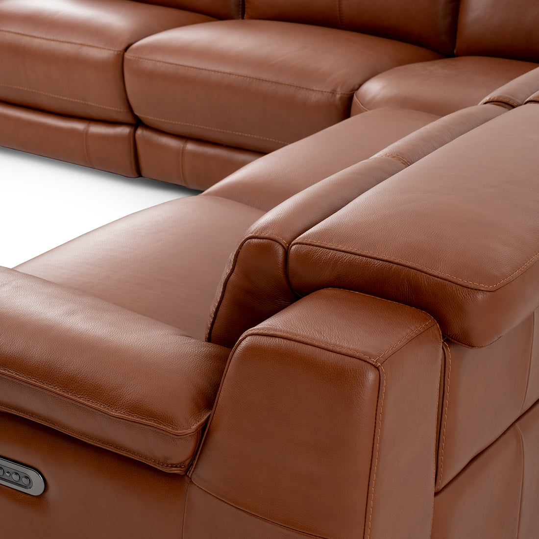 Nova Reclining Sectional Sofa Cognac