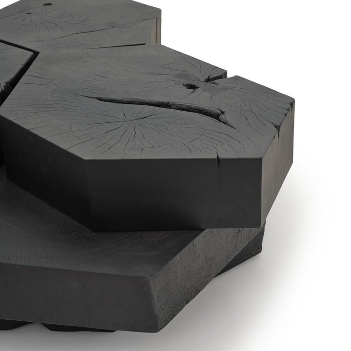 Waver Wood Coffee Table Black