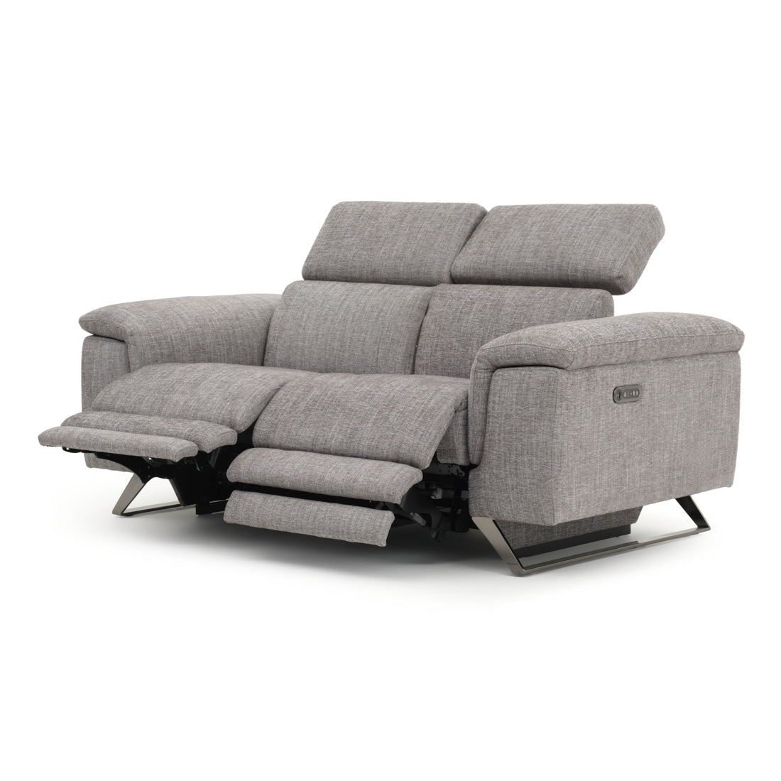 Warren Fabric Reclining Loveseat Dark Grey