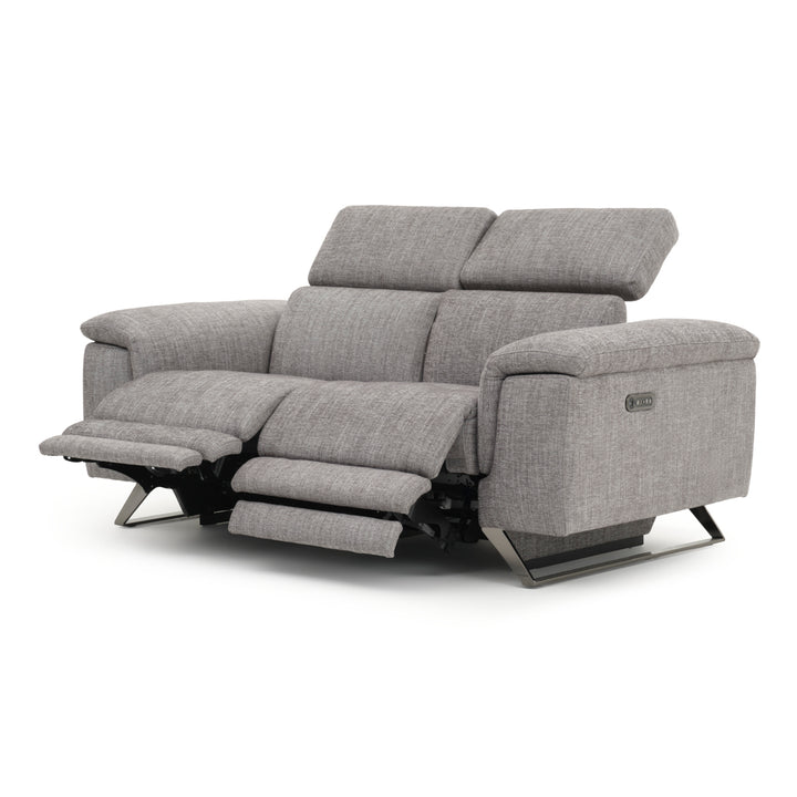 Warren Fabric Reclining Loveseat Dark Grey