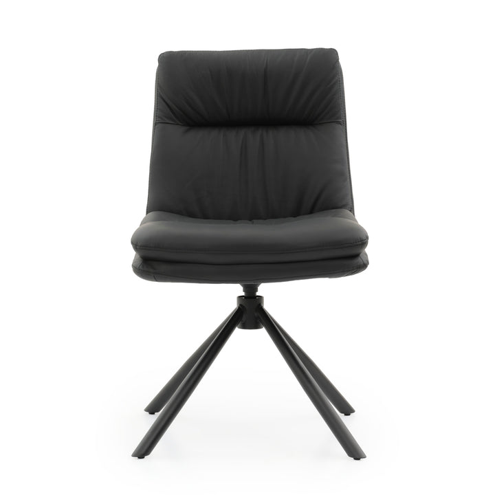 Everlee Leather Chair Black