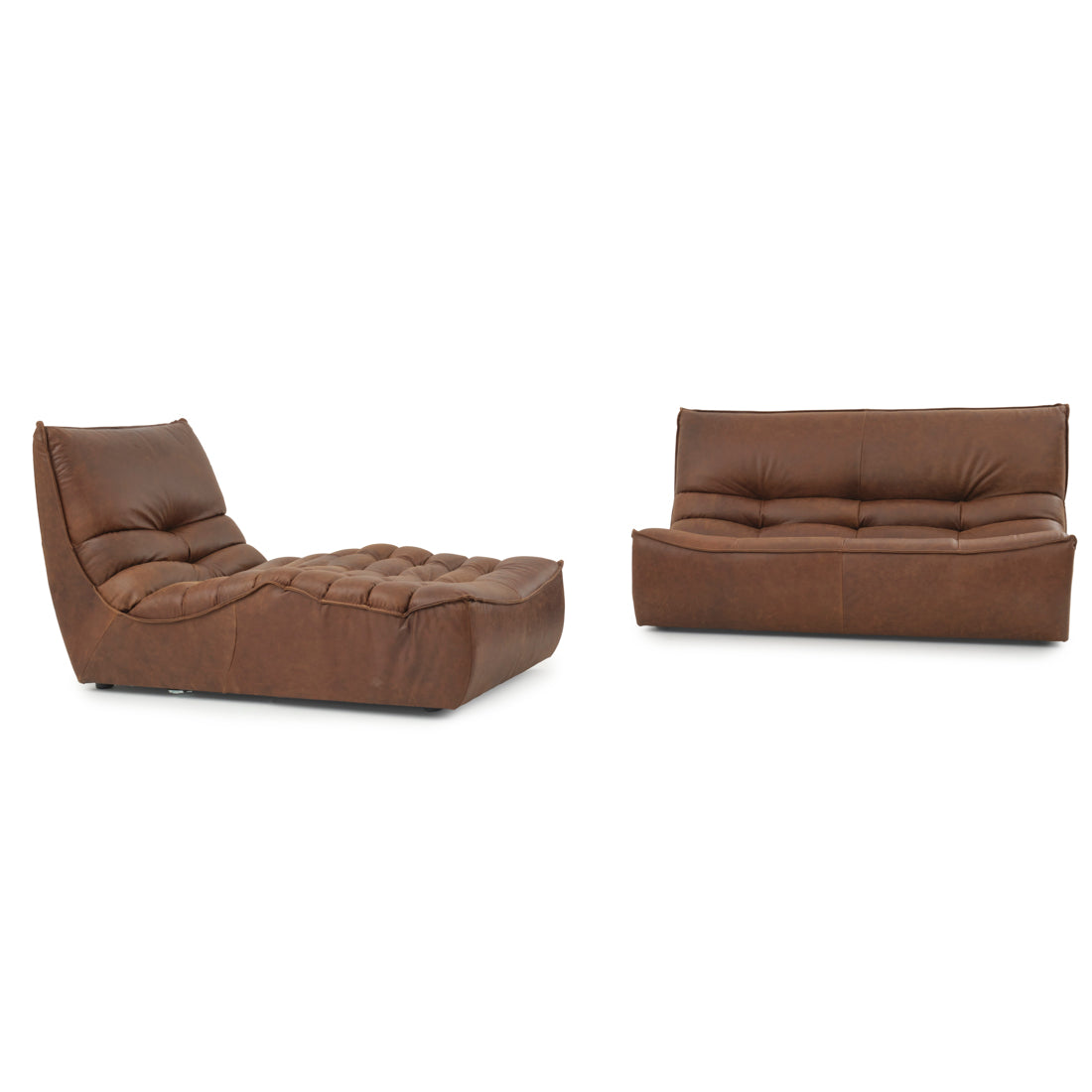 Nesto Leather Modular Set Dark Brown