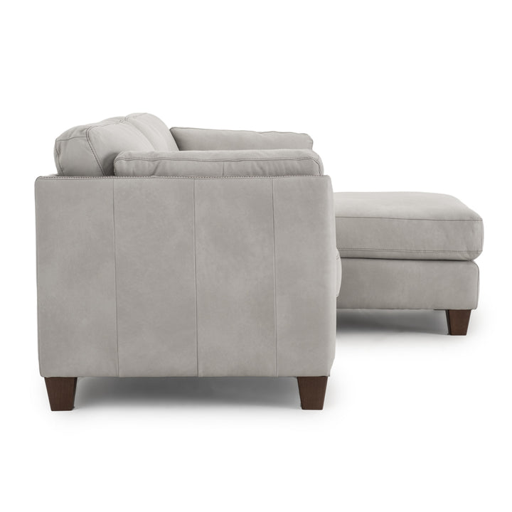 Neal Leather Sectional Sofa Light Grey