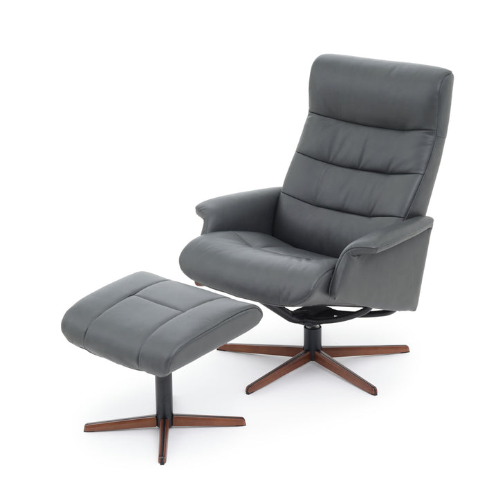 Nell Reclining Chair with Ottoman Dark Grey