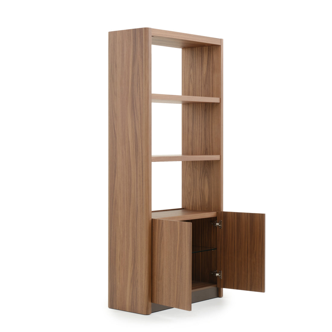 Enza Wood Bookcase Dark Brown