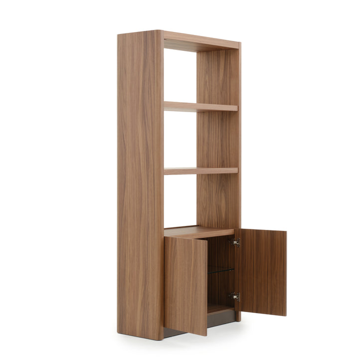 Enza Wood Bookcase Dark Brown