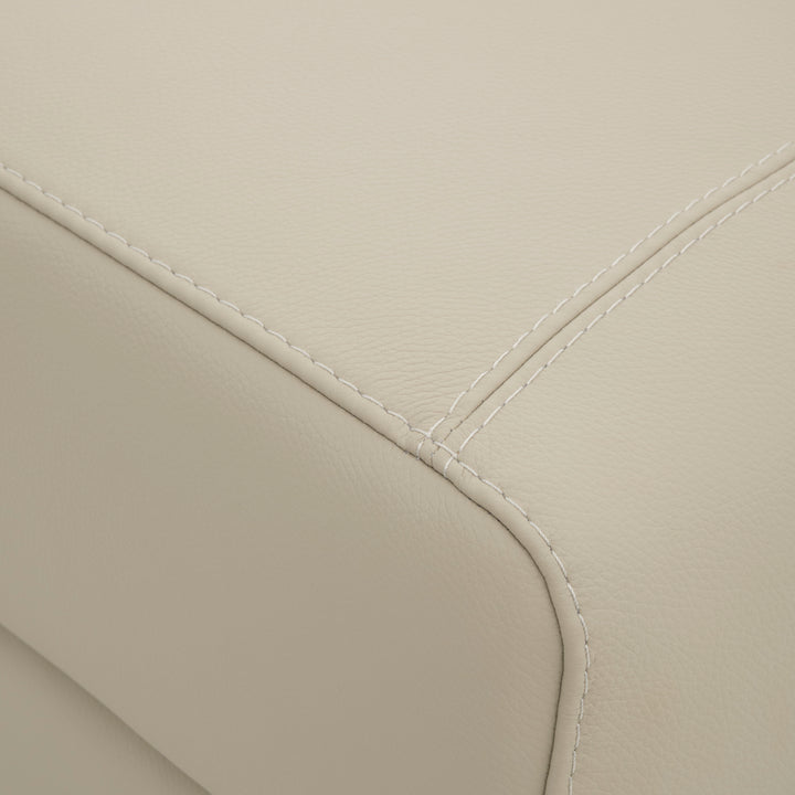 Wessa Leather Ottoman with Storage Beige