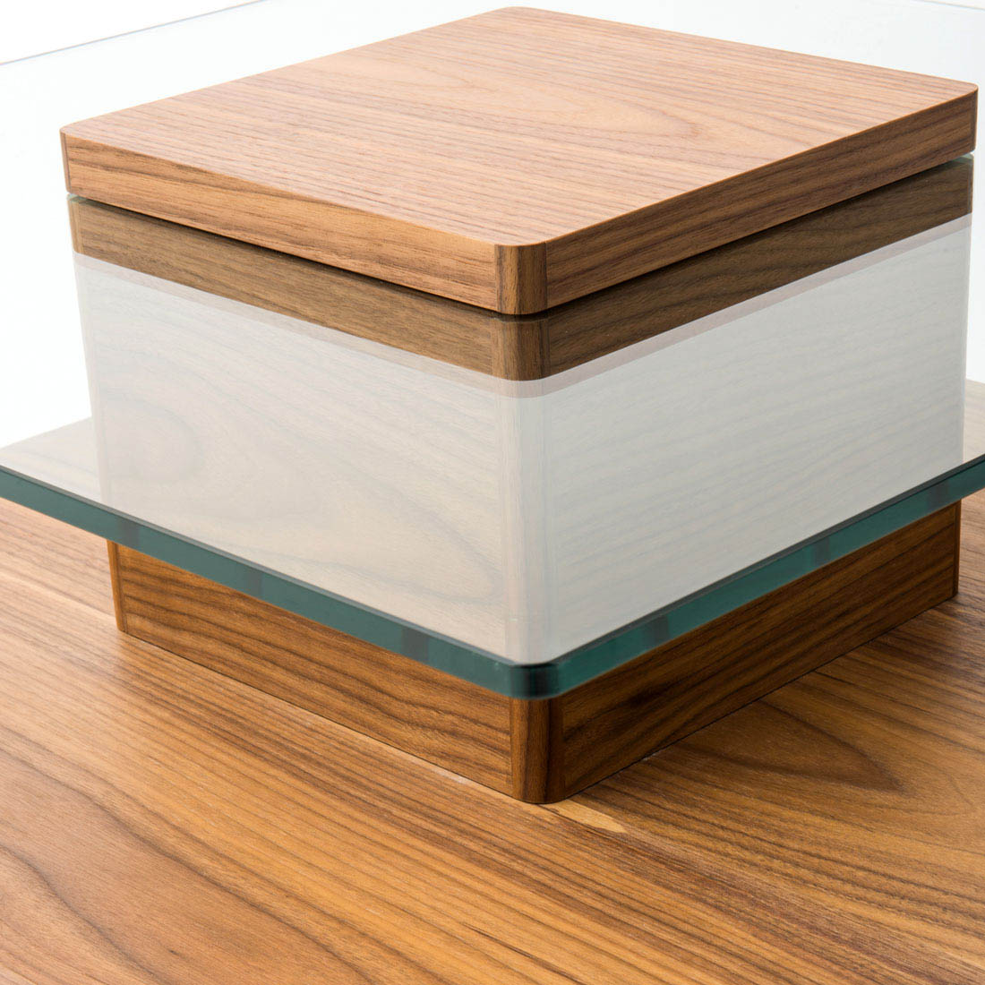 Piatto Glass End Table Light Brown