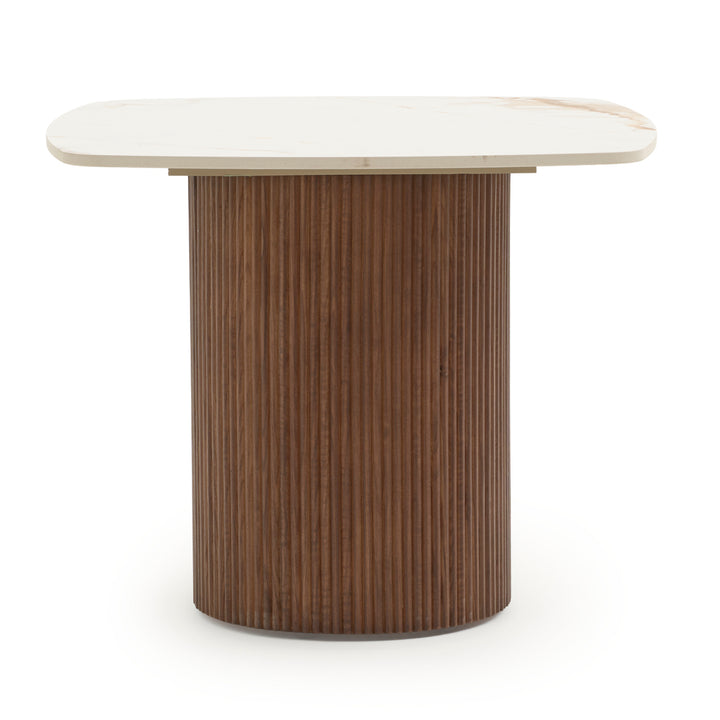 Esmeralda Ceramic End Table White
