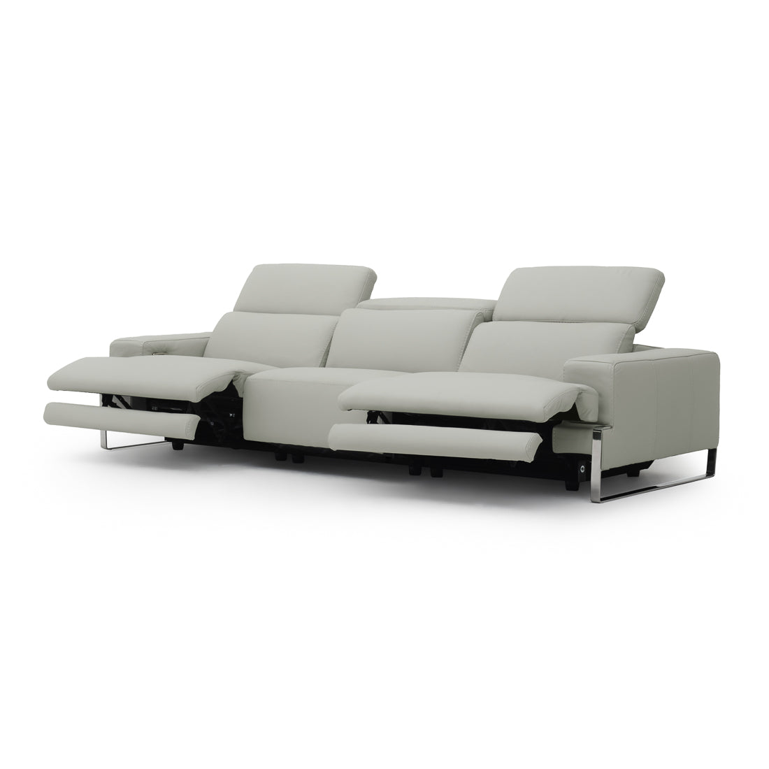 Warley Leather Reclining Sofa Beige