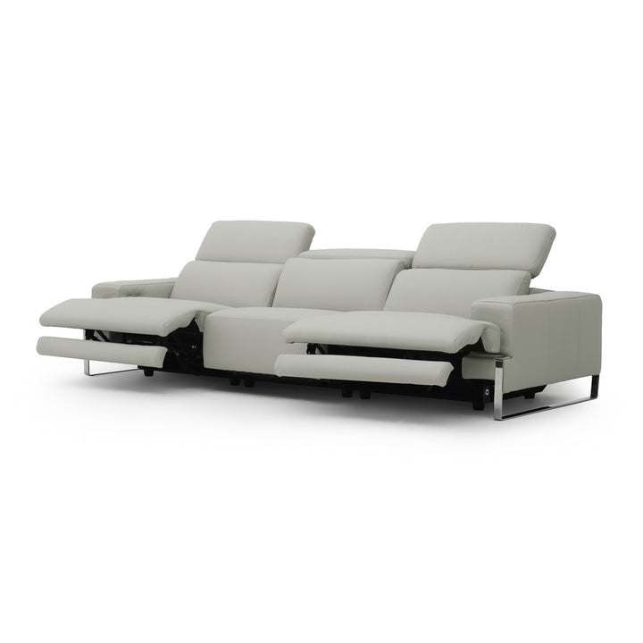 Warley Leather Reclining Sofa Beige