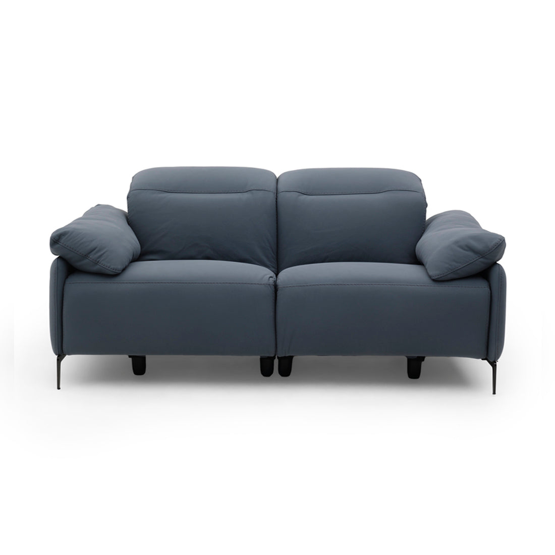 Wakely Leather Reclining Loveseat Dark Blue