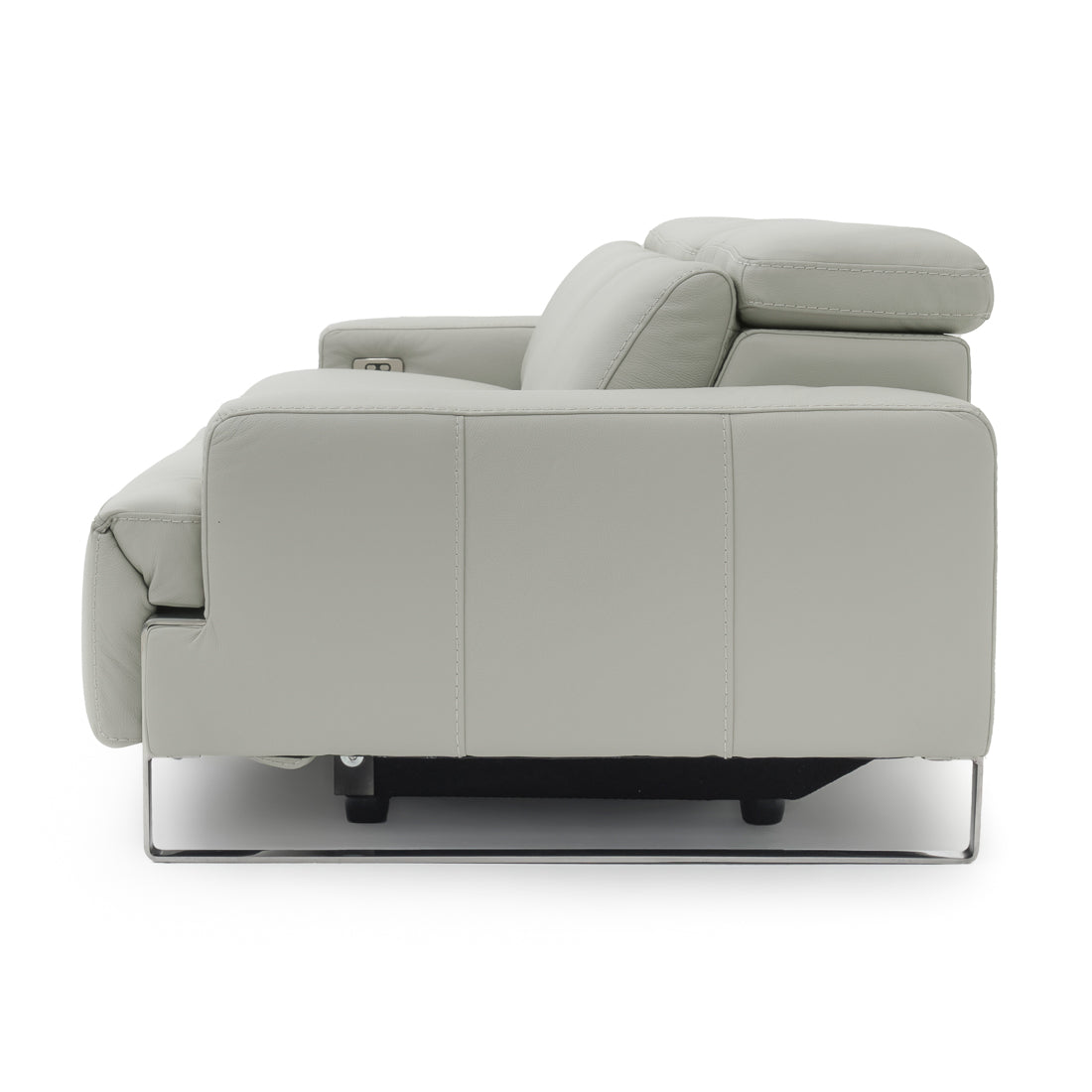 Warley Leather Reclining Sofa Beige