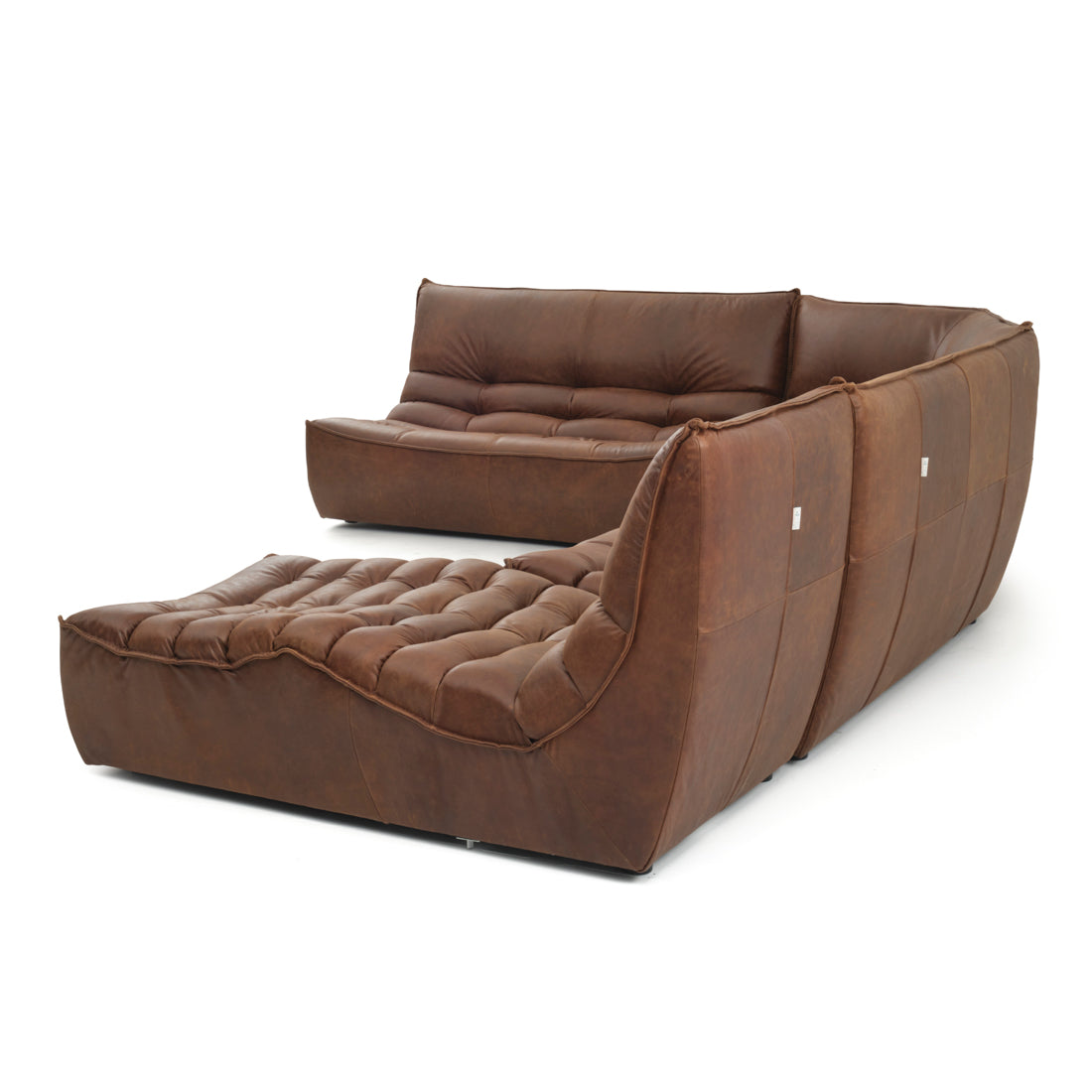 Nesto Leather Modular Set Dark Brown