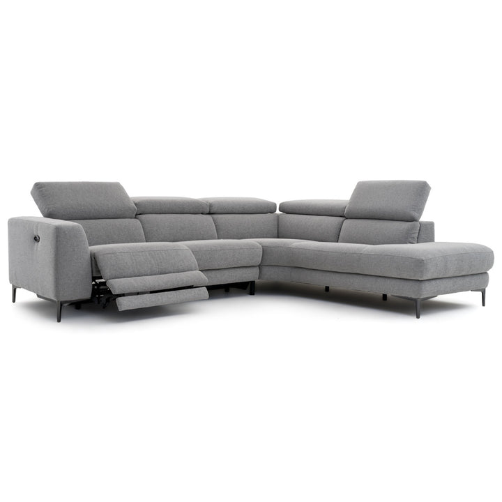 Emilia Reclining Sectional Sofa Light Grey