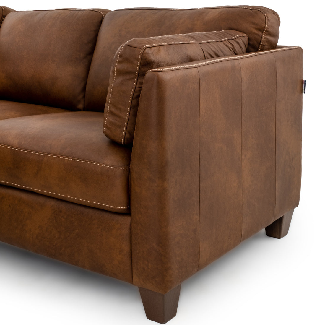 Neal Leather Sectional Sofa Cognac