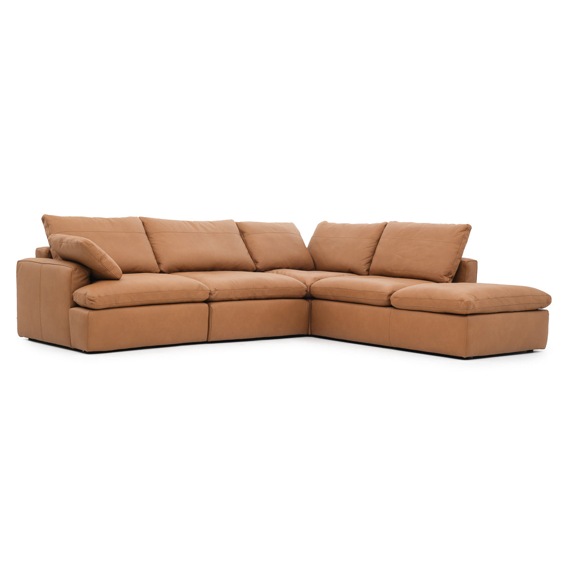 Nigella Leather Sectional Sofa Cognac