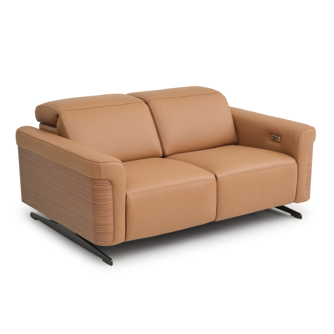 Walida Leather Reclining Loveseat Cognac
