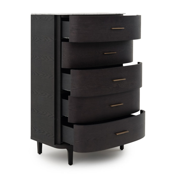 Widisha 5-Drawer Chest Dark Brown