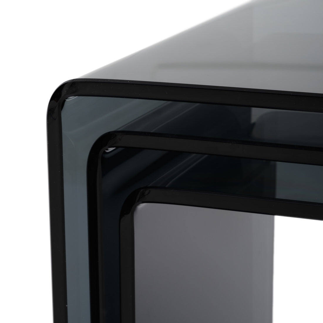 Wenzel Glass Nesting Table Dark Grey