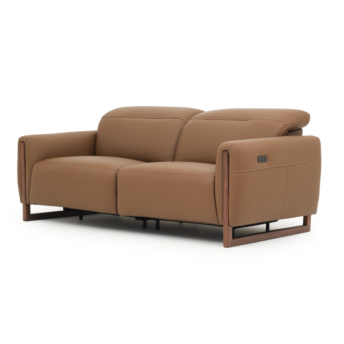 Embra Leather Reclining Sofa Dark Brown
