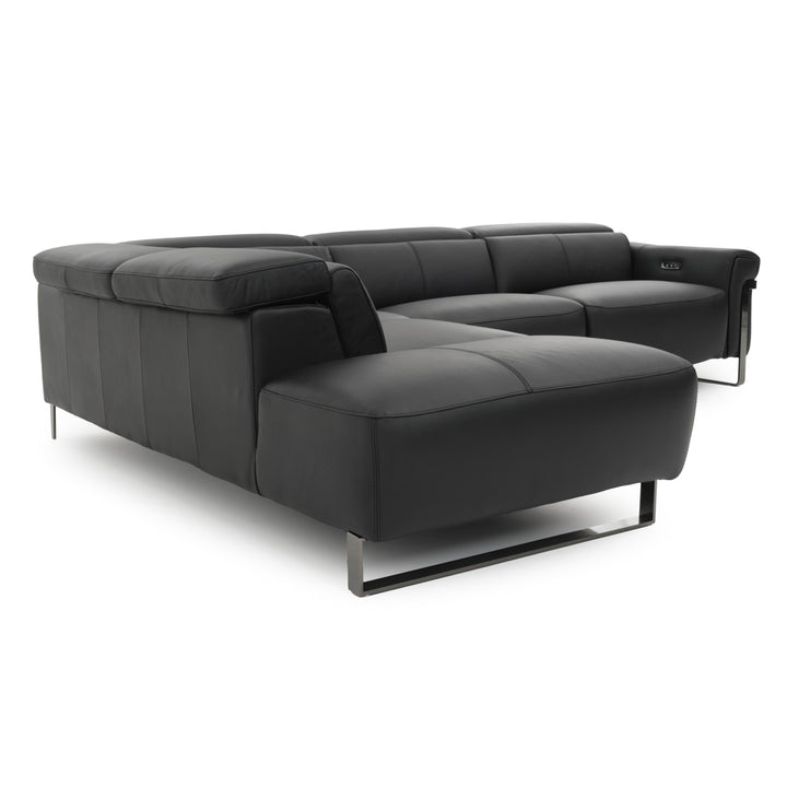 Wilberta Leather Sectional Sofa Black
