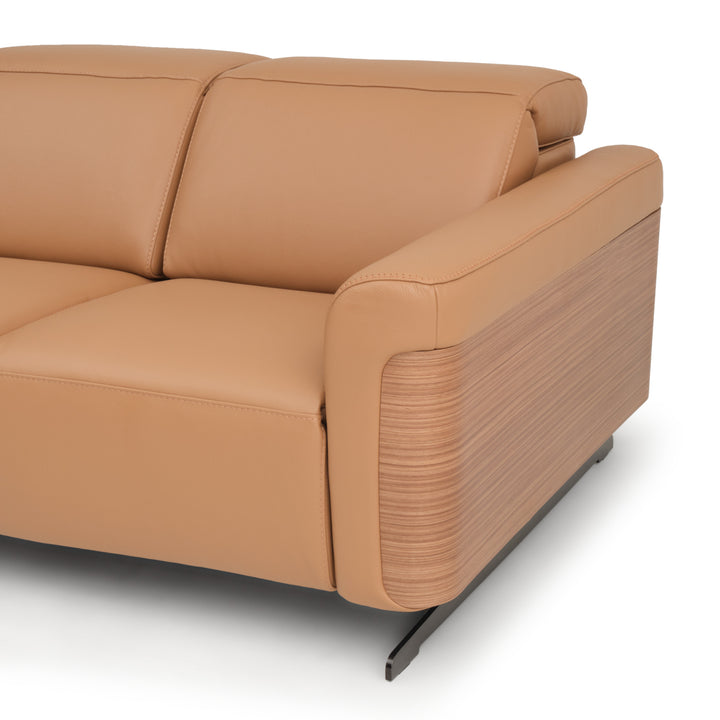 Walida Leather Reclining Loveseat Cognac
