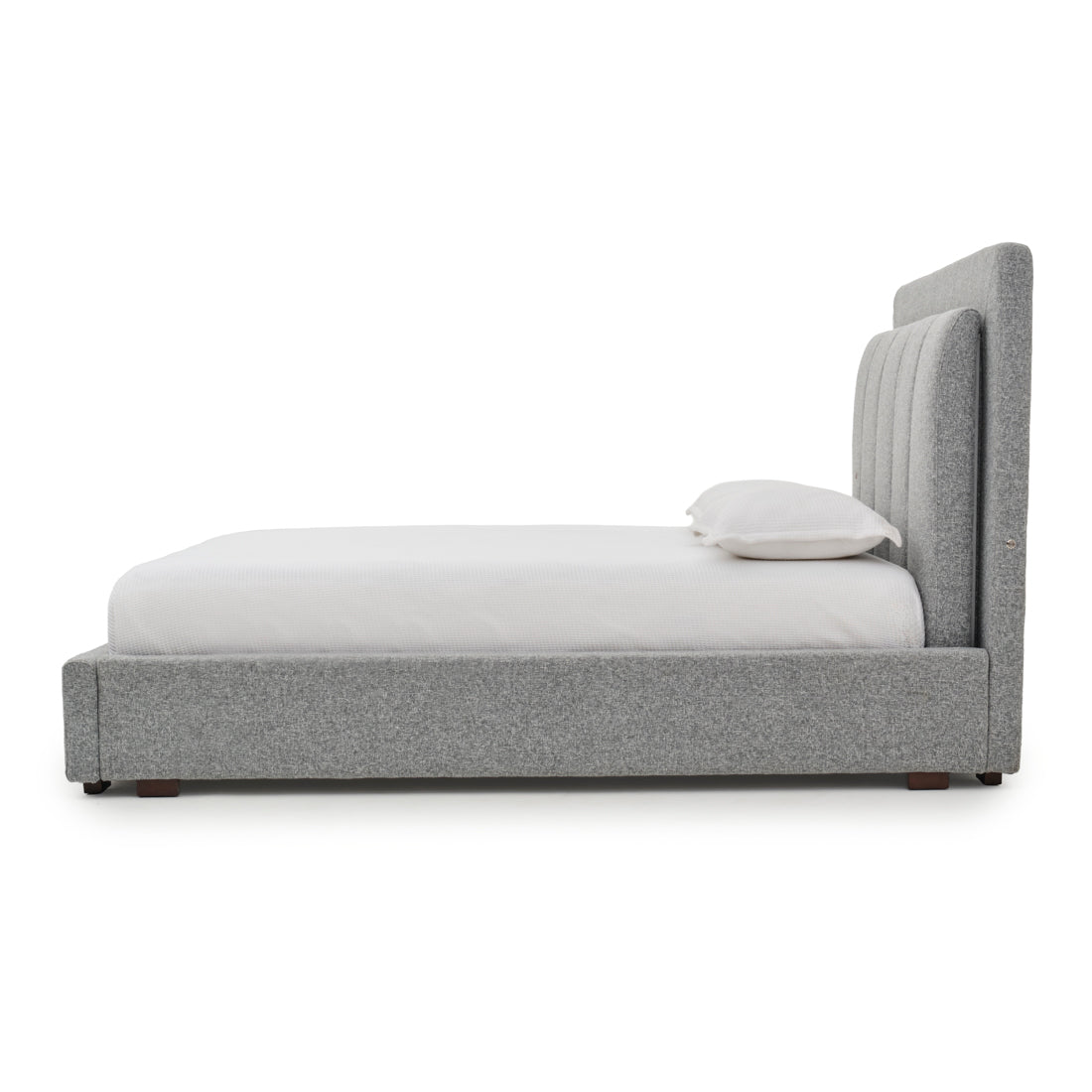 Elisha Fabric Queen Bed Dark Grey