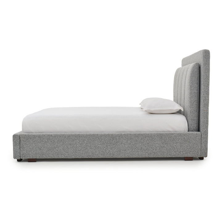 Elisha Fabric Queen Bed Dark Grey