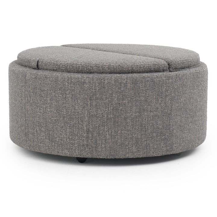 Eller Ottoman with Storage Dark Grey
