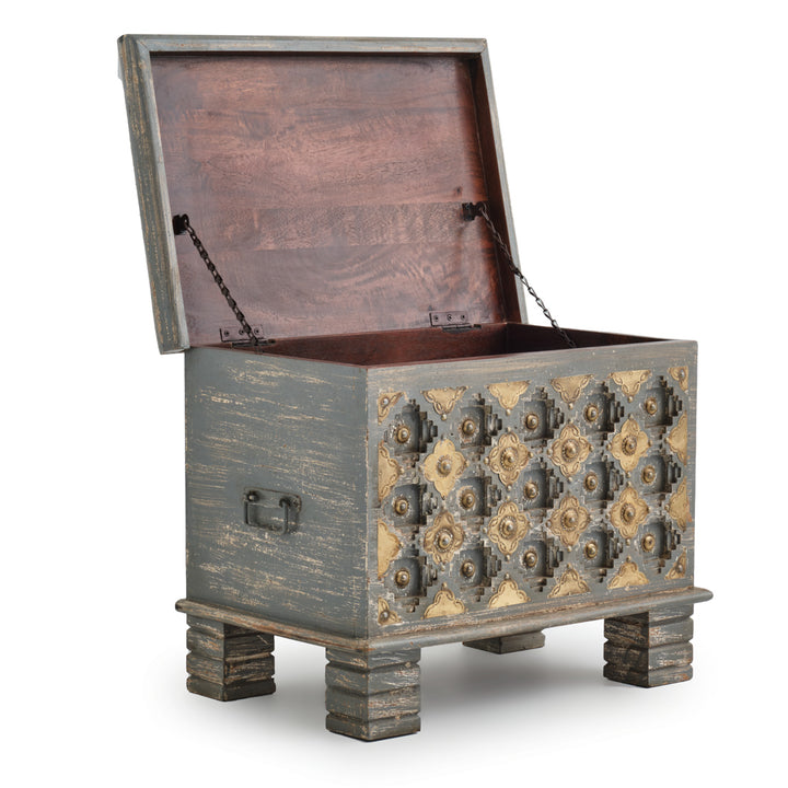 Navya Wood Accent Table Light Grey