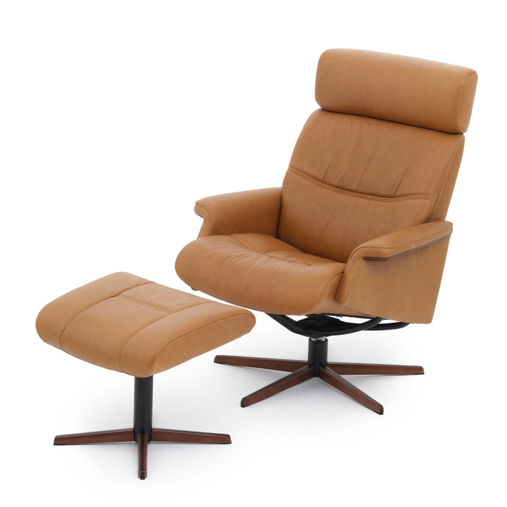 Norris Reclining Chair with Ottoman Cognac