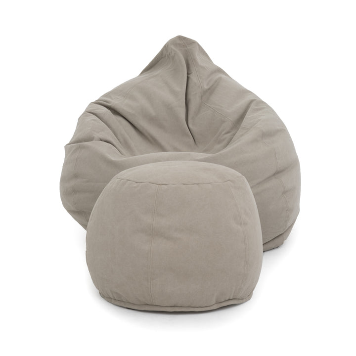Eloka Bean Bag with Ottoman Beige