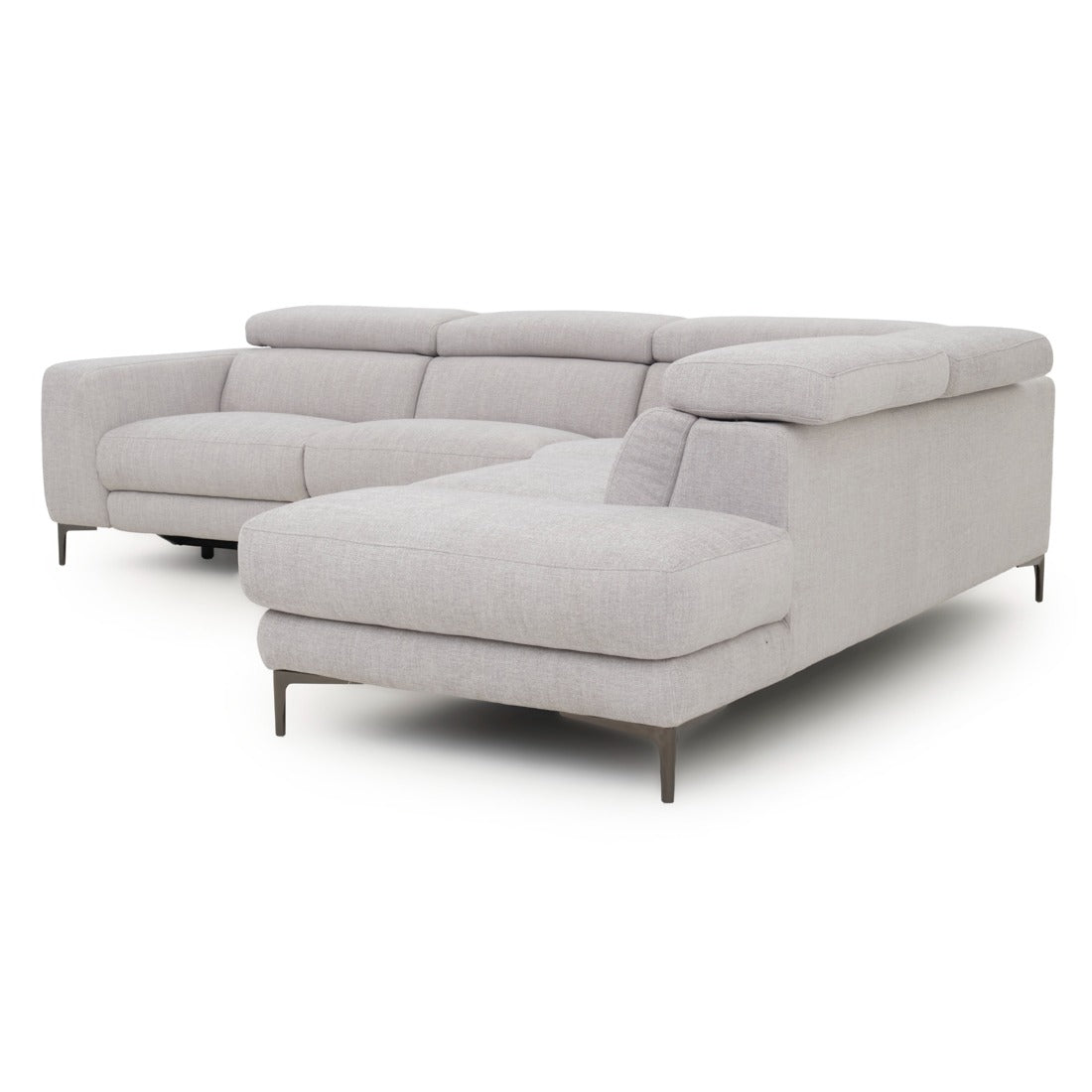 Emilia Reclining Sectional Sofa Light Grey
