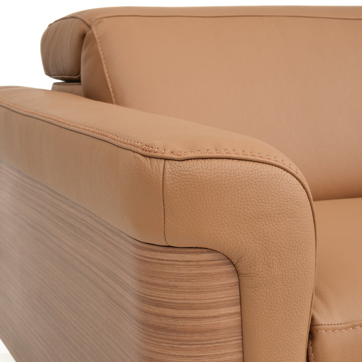 Walida Leather Reclining Loveseat Cognac