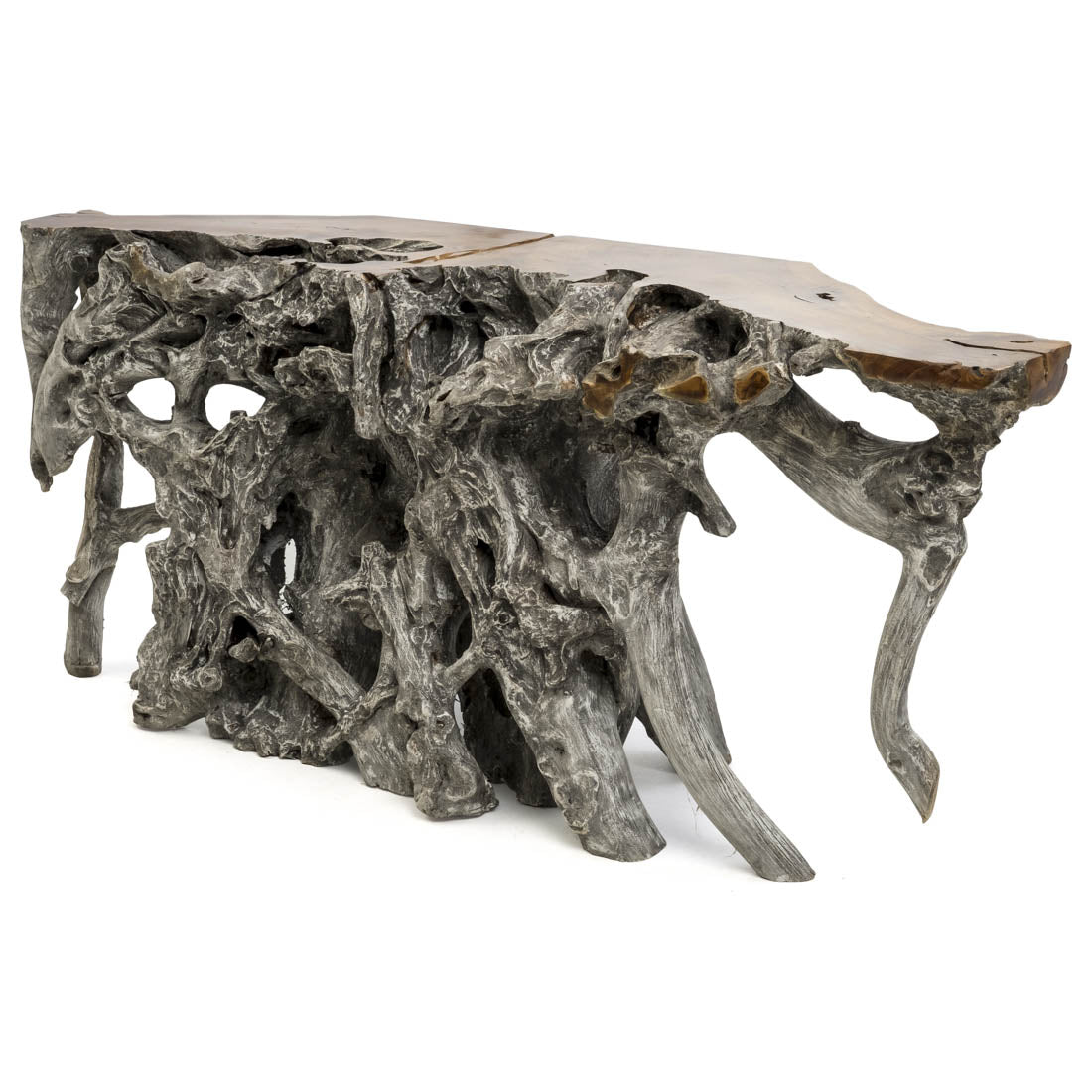 Walomi Wood Console Table Light Grey